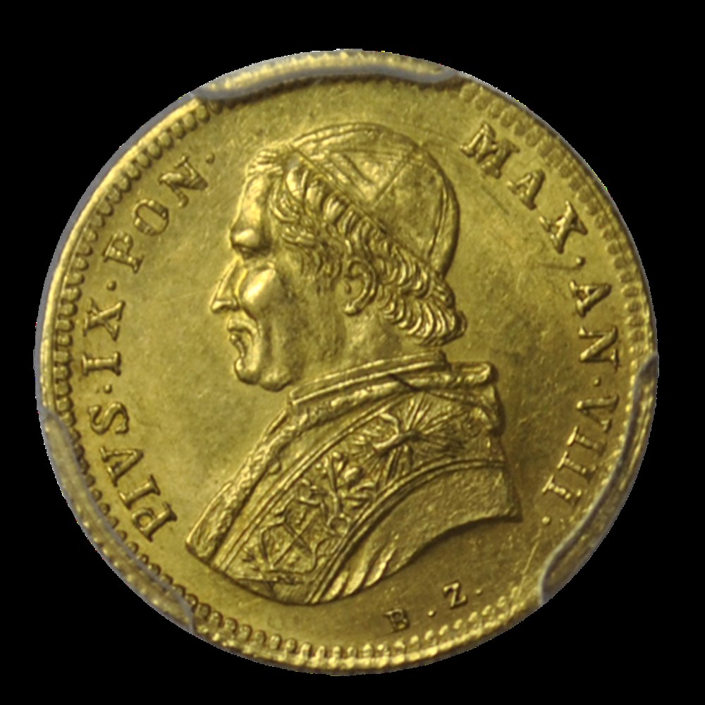 VATICAN - PIE IX 1 scudo or 1854 Rome monnaies vatican pie ix 1 scudo or 1854 rome