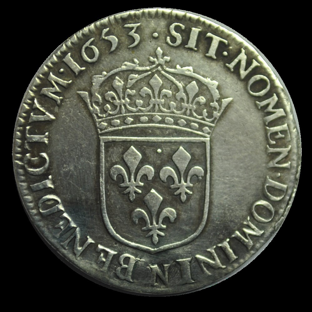 LOUIS XIV 1/4 d'écu à la mèche longue 1653 N monnaies louis xiv 1 4 ecu a la meche longue 1653 n