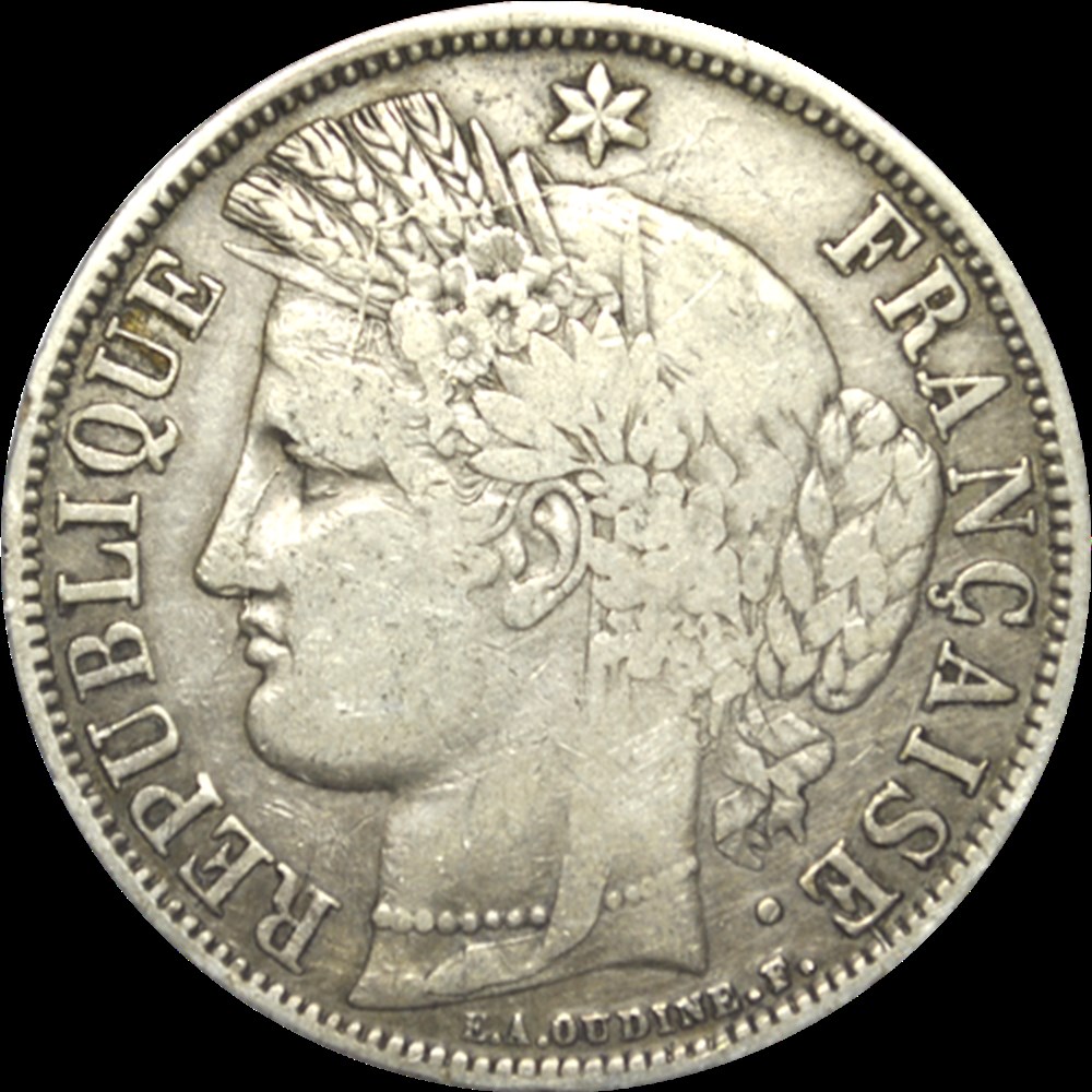 5 Francs Cérès 1870 K M monnaies 5 francs ceres 1870 k m