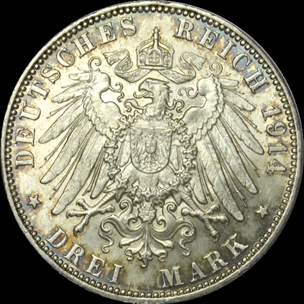 3 Marks Hamburg 1914 J monnaies 3 marks hamburg 1914 j
