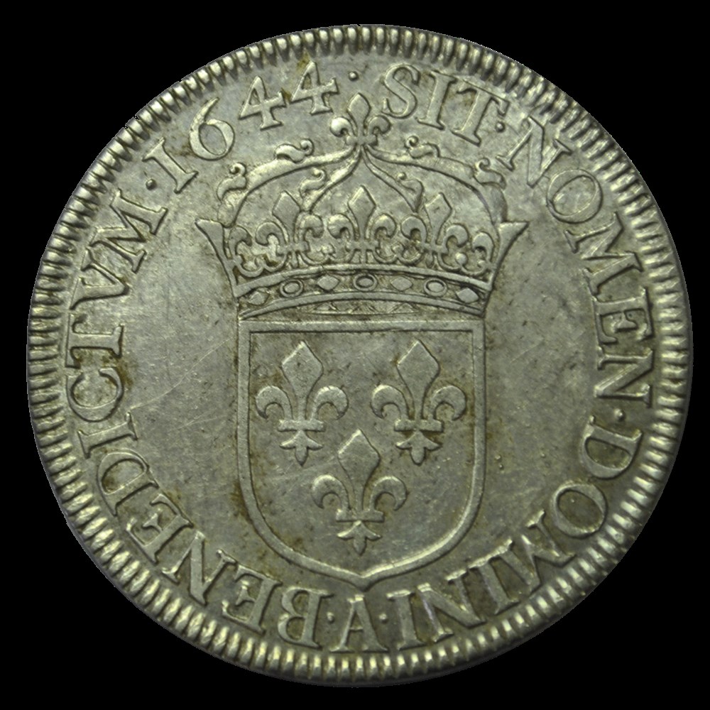 LOUIS XIV Demi-écu à la mèche courte 1644 Paris monnaies louis xiv demi ecu a la meche courte 1644 paris