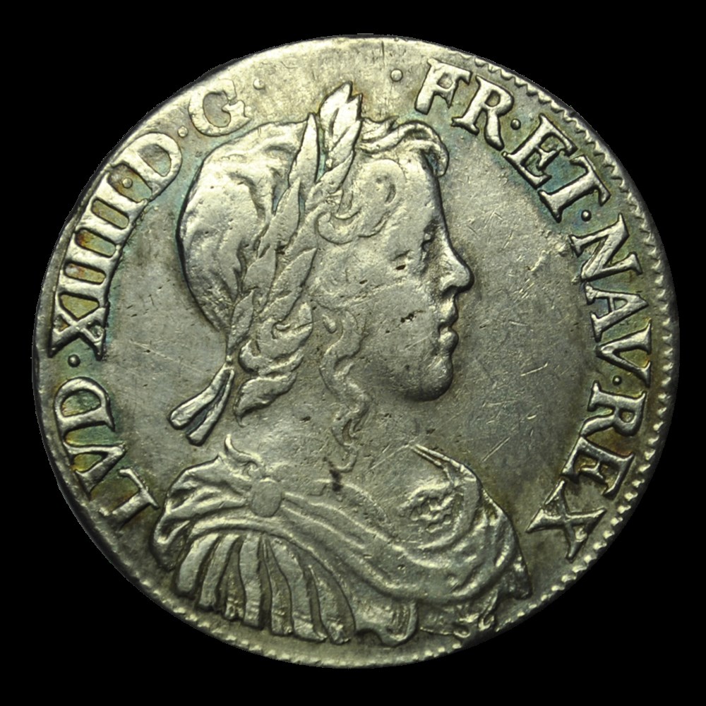 Louis XIV demi-écu à la meche longue 1651 B monnaies louis xiv demi ecu a la meche longue 1651 b