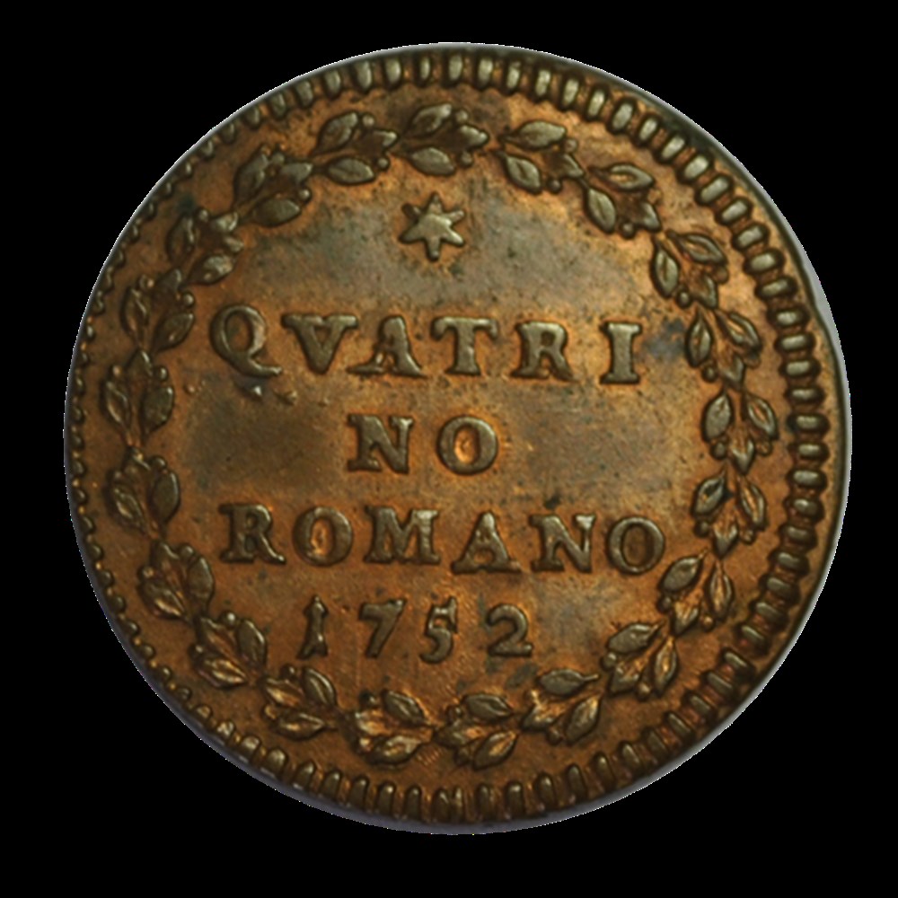 Benoit XIV Quattrino 1752 monnaies benoit xiv quattrino 1752