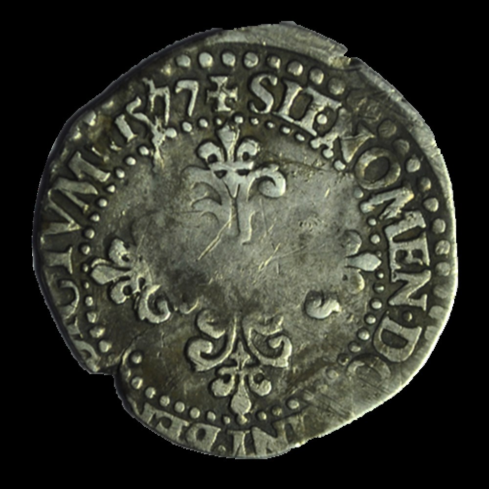 HENRI III Quart de franc au col plat 1577 Paris monnaies henri iii quart de franc au col plat 1577 paris