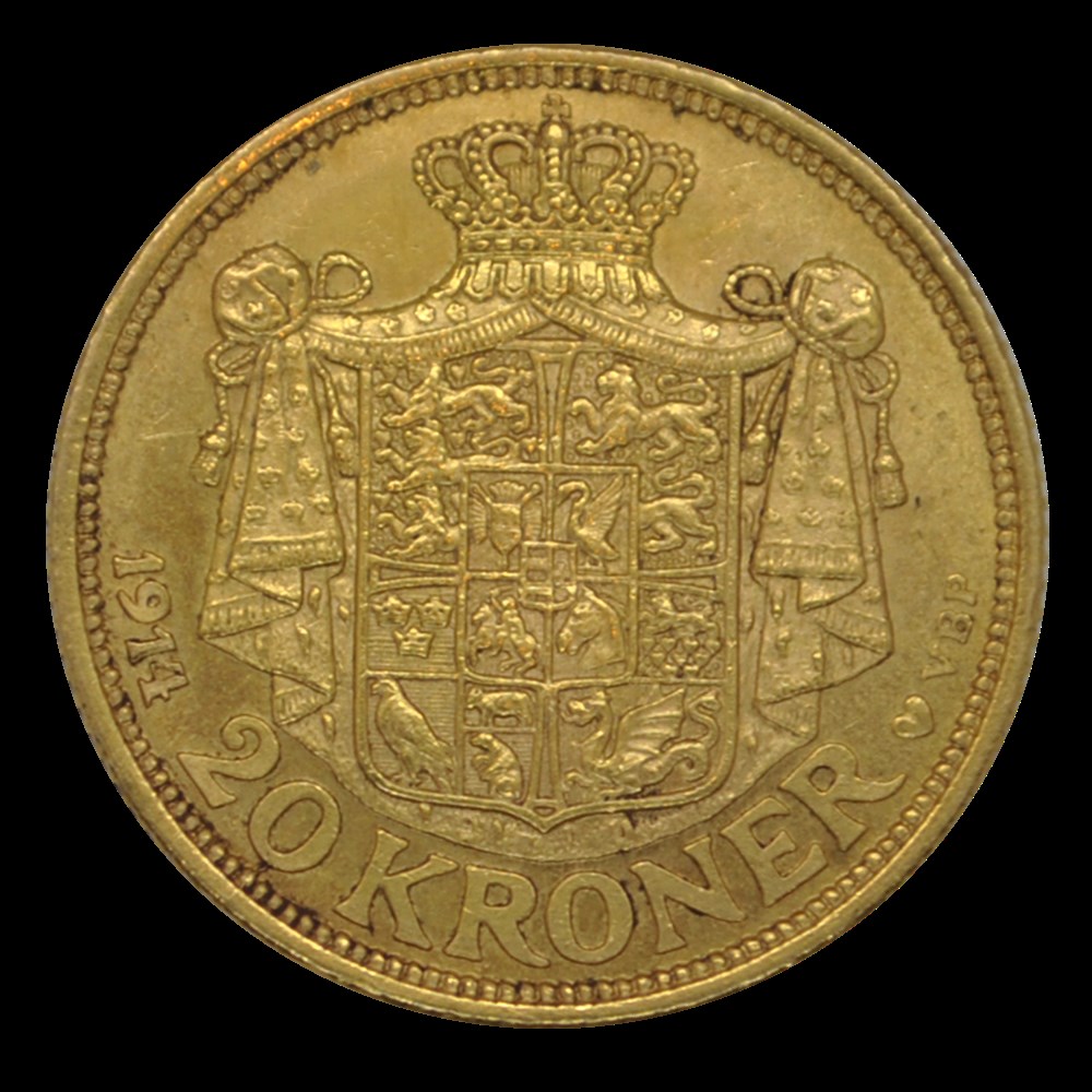 Christian X 20 kroner 1914 monnaies christian x 20 kroner 1914