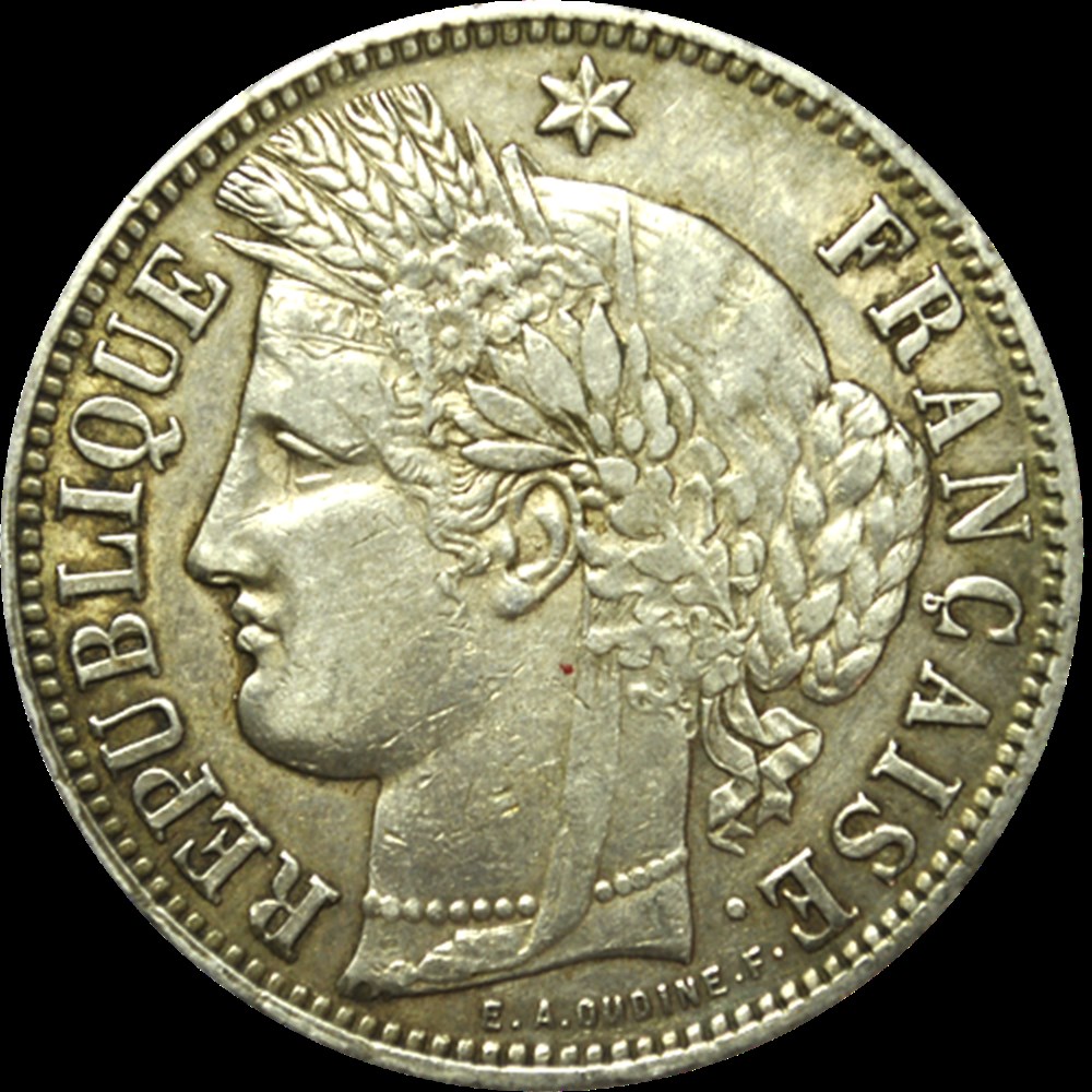 5 Francs Cérès 1870 K M monnaies 5 francs ceres 1870 k m