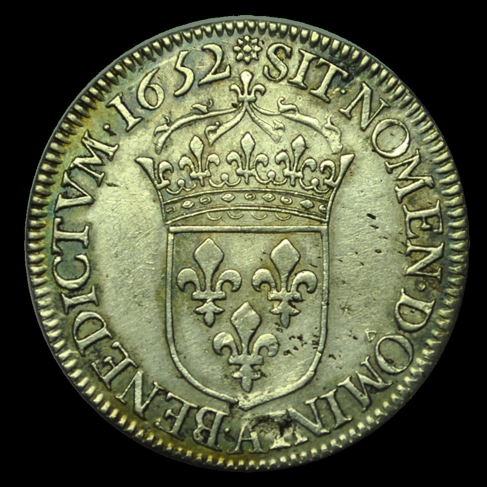 monnaies louis xiv demi ecu a la meche longue 1652 a
