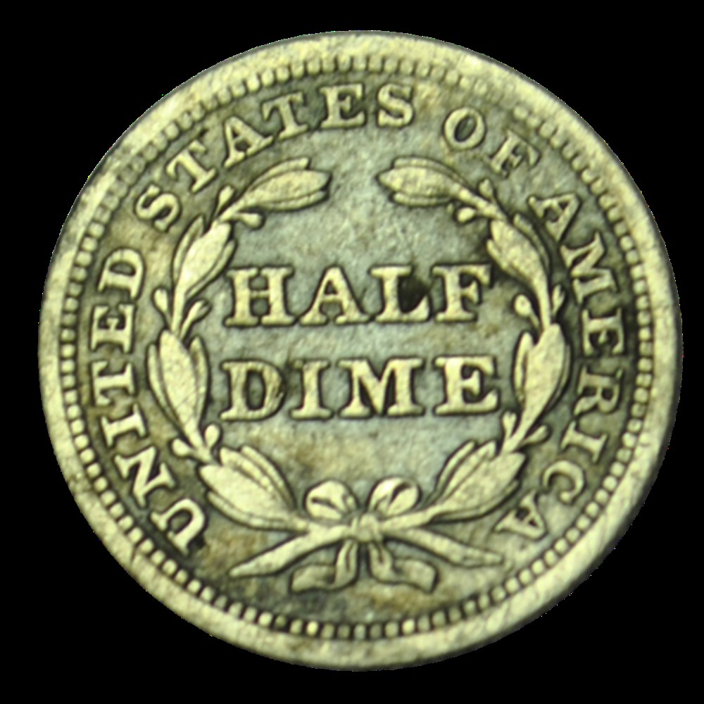 1/2 Dime Liberté assise variété avec date encadrée par des flèches 1853 Philadelphie monnaies 1 2 dime liberte assise variete avec date encadree par des fleches 1853 philadelphie