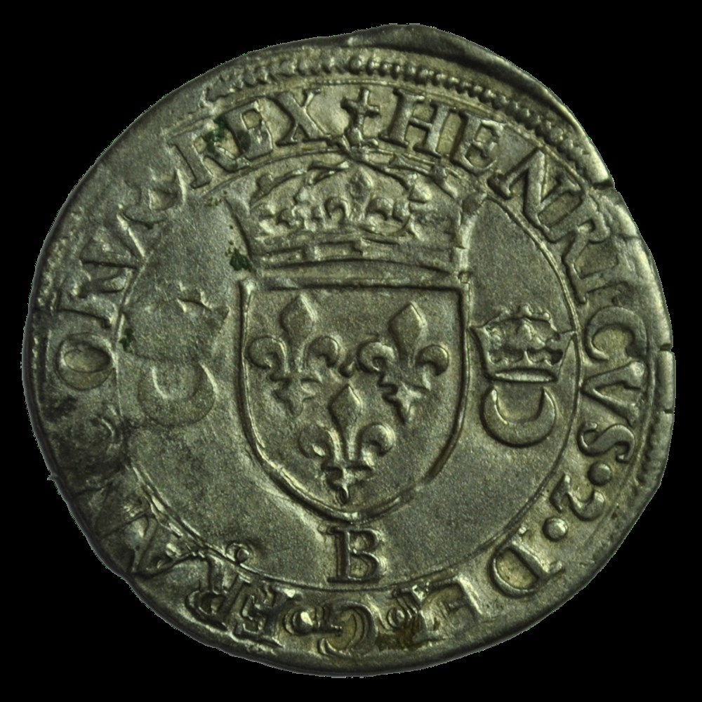 HENRI II Douzain aux croissants 1549 B monnaies henri ii douzain aux croissants 1549 b