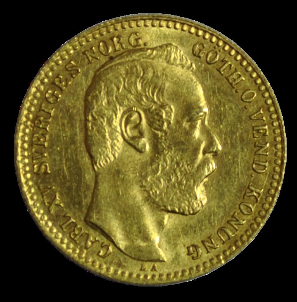 SUÈDE 1 Carolin ou 10 Francs or Charles XV 1868 Stockholm monnaies suede 1 carolin ou 10 francs or charles xv 1868 stockholm