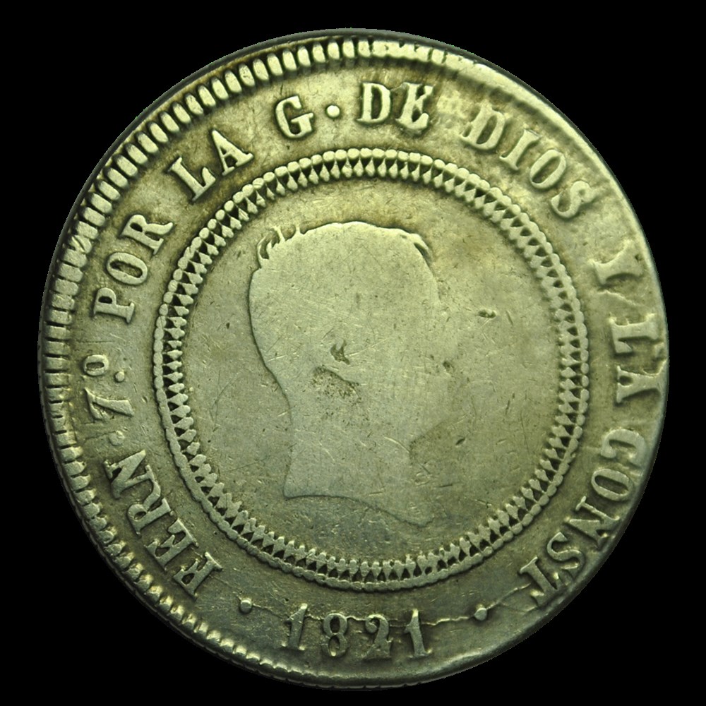 monnaies espagne 10 reales ferdinand vii 1821 bilbao