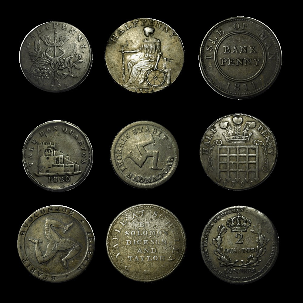 Lot de 10 Token Anglais du 18/19ème siècle monnaies lot de 10 token anglais du 18 19eme siecle