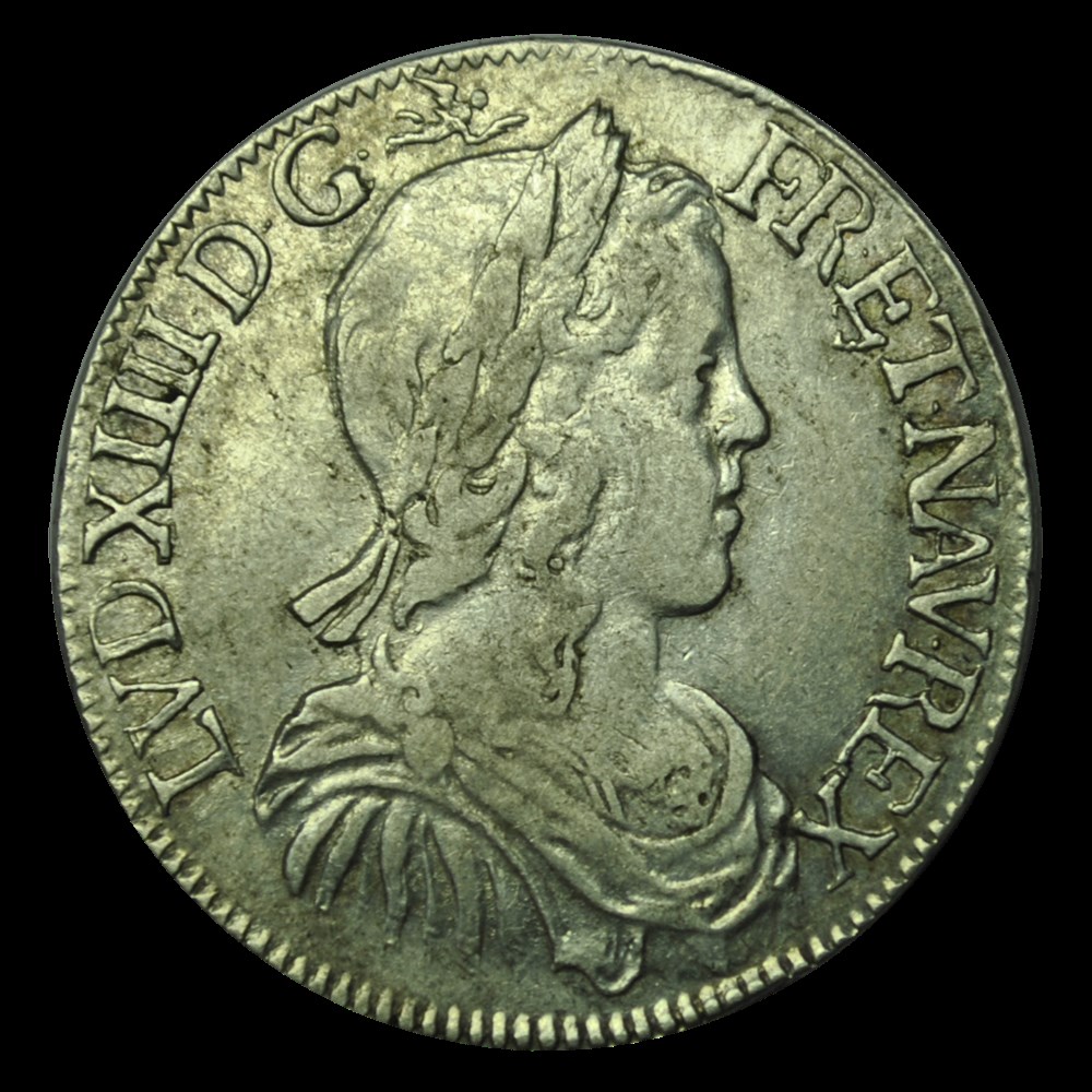 Louis XIV demi-écu à la meche longue 1650 Q monnaies louis xiv demi ecu a la meche longue 1650 q