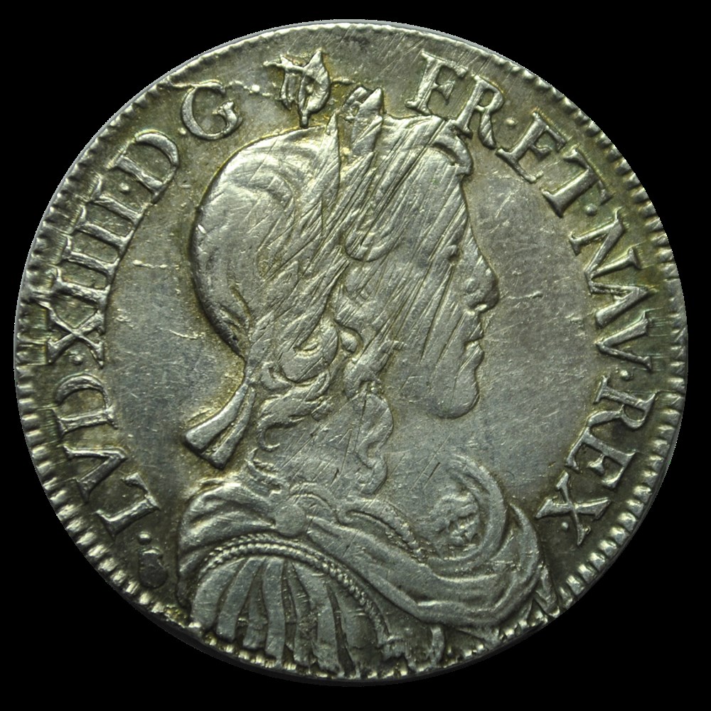Louis XIV Demi-ecu à la meche longue 1656 F monnaies louis xiv demi ecu a la meche longue 1656 f