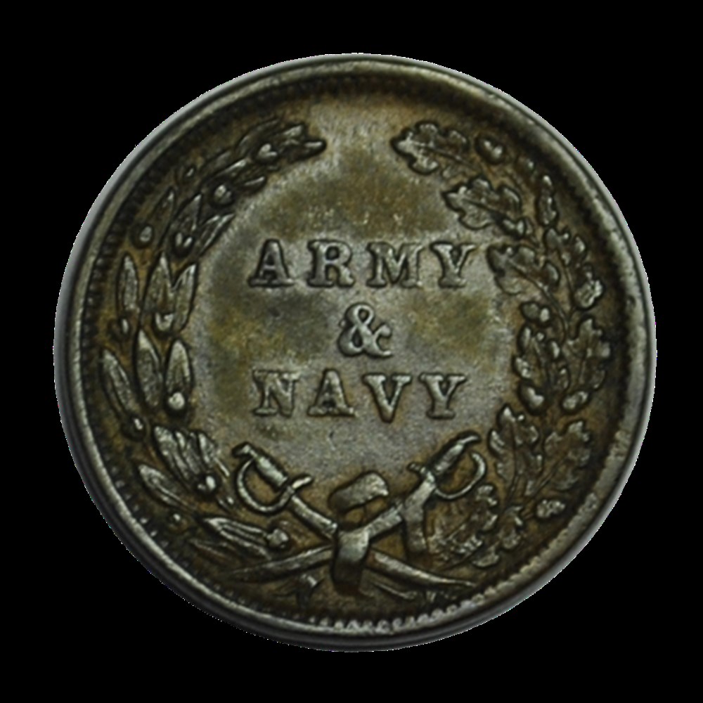 Token nordiste 1 cent guerre de secession army and navy 1863 monnaies token nordiste 1 cent guerre de secession army and navy 1863