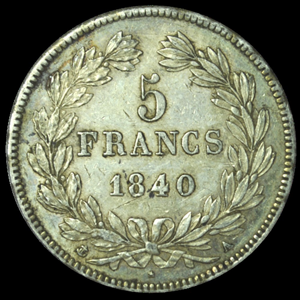 5 Francs Louis-Philippe 1840 A monnaies 5 francs louis philippe 1840 a