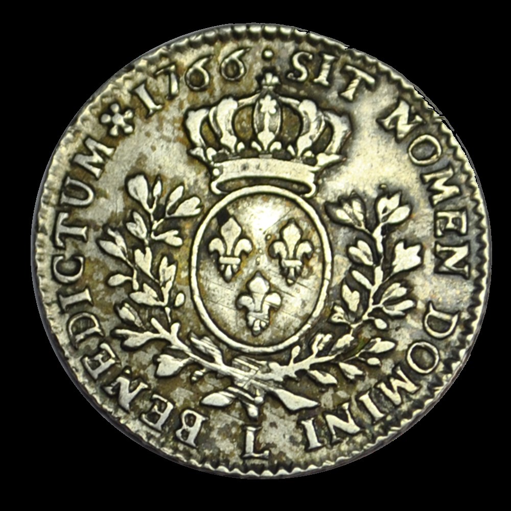 LOUIS XV Cinquième d'écu au bandeau 1766 L monnaies louis xv cinquieme ecu au bandeau 1766 l