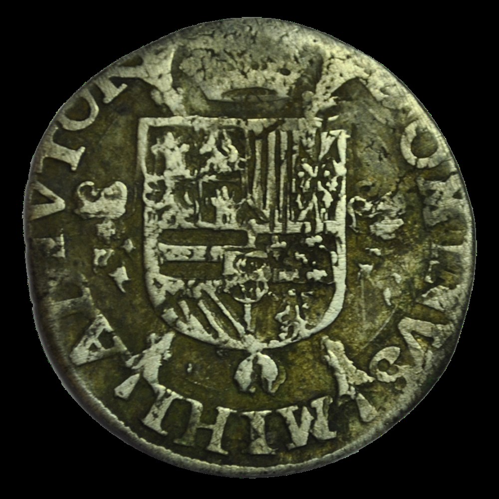 PAYS-BAS ESPAGNOLS - DUCHÉ DE BRABANT - PHILIPPE II D'ESPAGNE Cinquième d'écu Anvers monnaies pays bas espagnols duche de brabant philippe ii espagne cinquieme ecu anvers