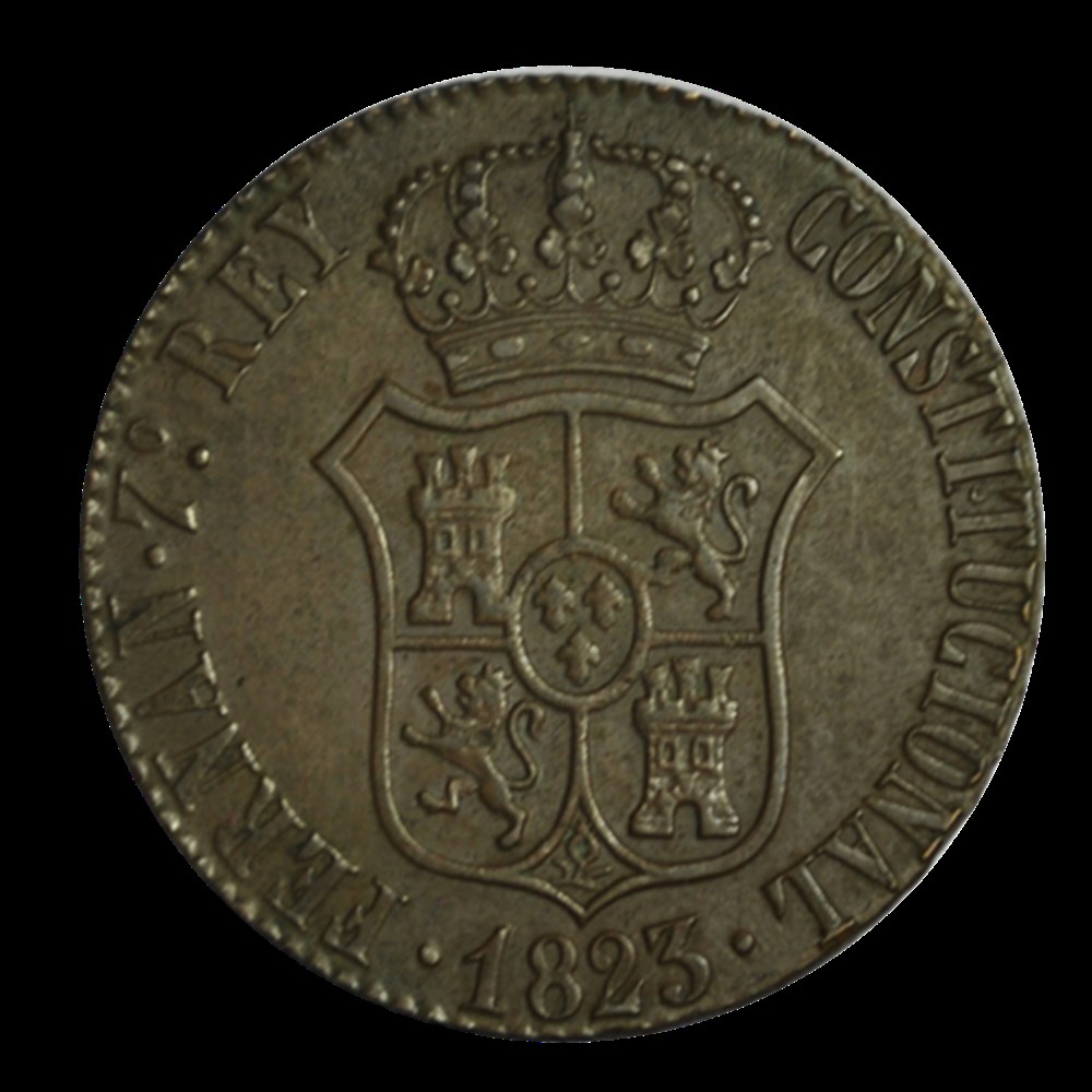Comté de Barcelone sous Ferdinand VII 6 quartos 1823 monnaies comte de barcelone sous ferdinand vii 6 quartos 1823