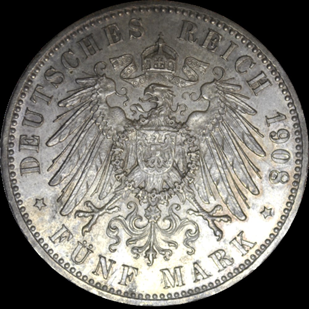 5 Marks Bayern 1908 D monnaies 5 marks bayern 1908 d