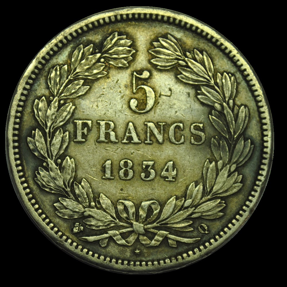 monnaies louis philippe ier 5 francs 1834 q