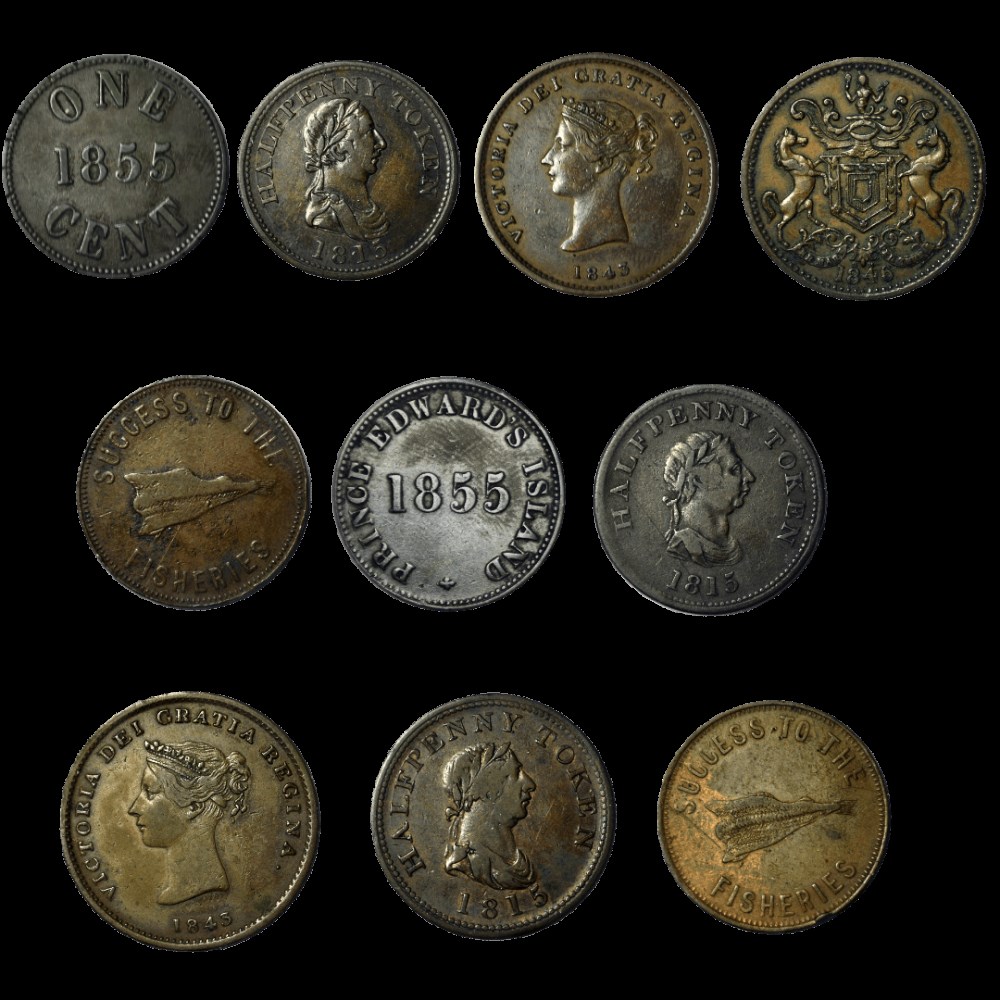 Lot de 10 Token Canadien 19ème siecle monnaies lot de 10 token canadien 19eme siecle