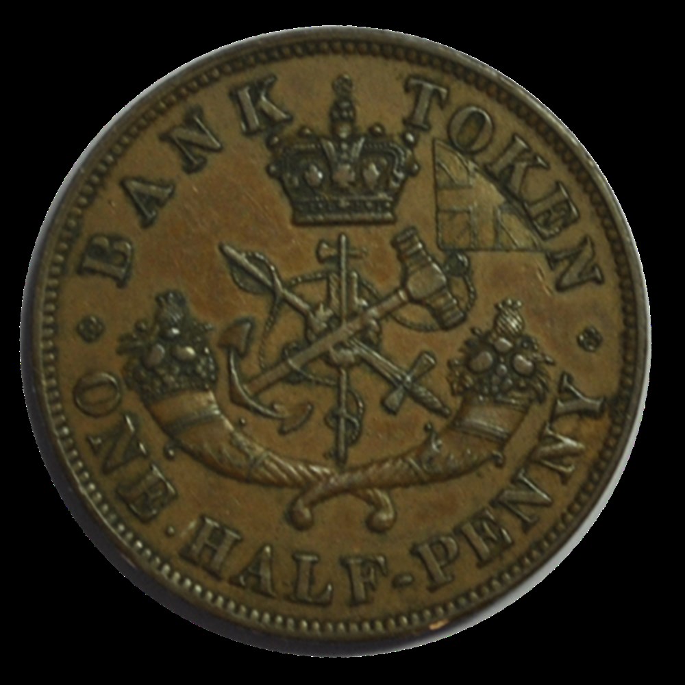 monnaies demi penny bank of upper canada 1852