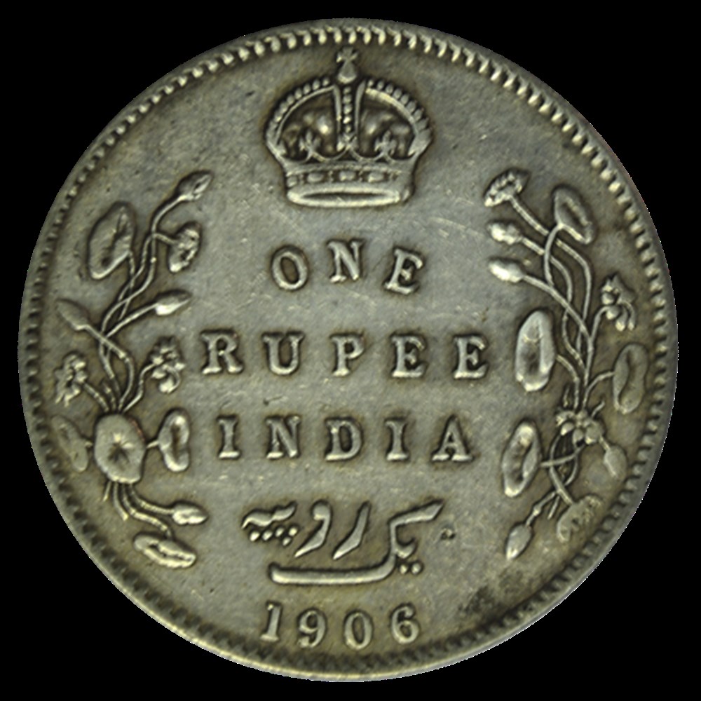 one rupee india 1906 edward VII monnaies one rupee india 1906 edward vii