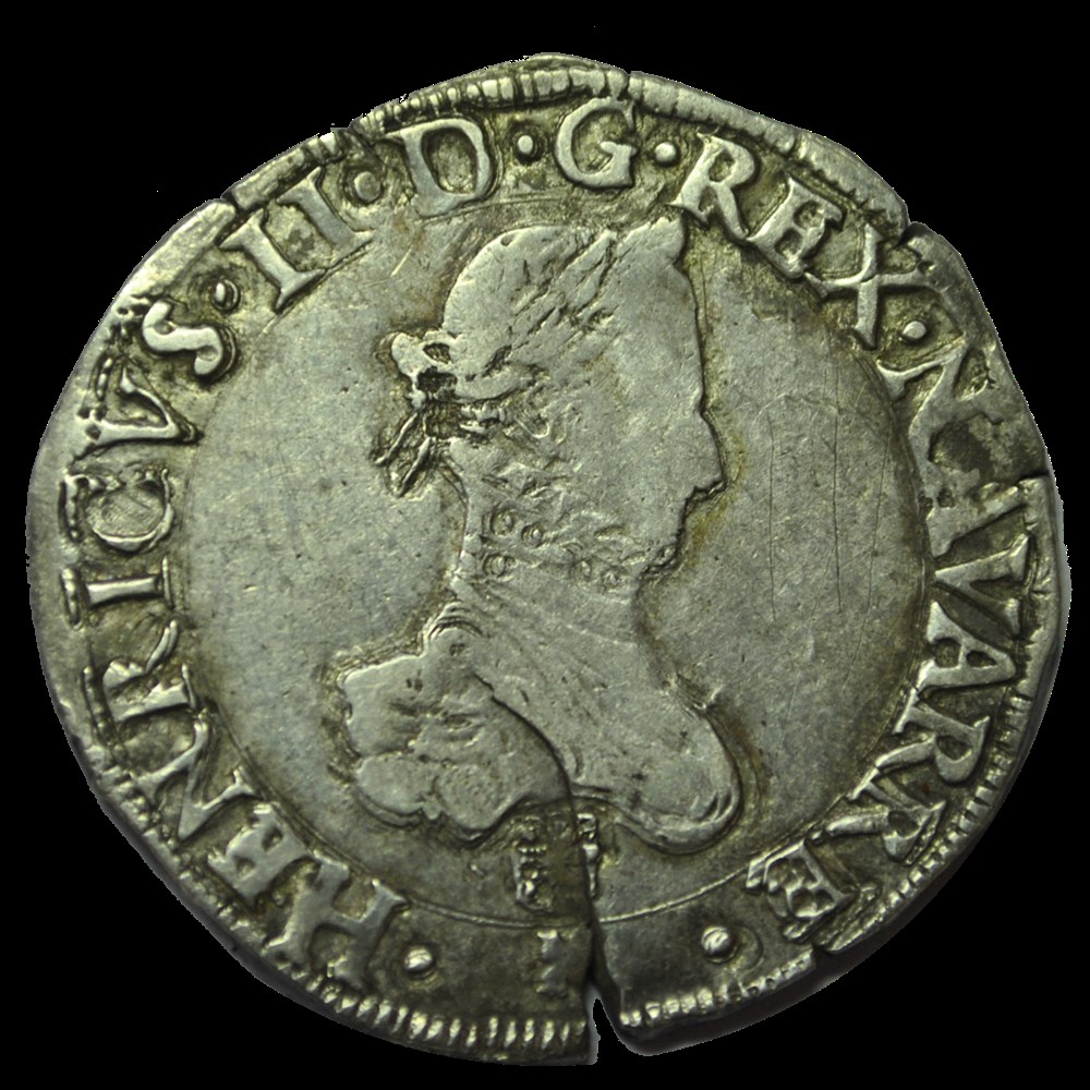 NAVARRE - ROYAUME DE NAVARRE - HENRI III Demi-franc 1583 St Palais monnaies navarre royaume de navarre henri iii demi franc 1583 st palais