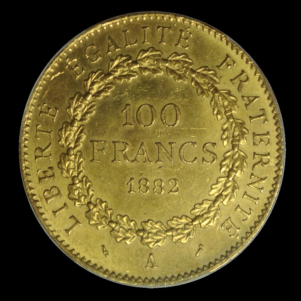 Genie 100 francs 1882 A PCGS MS61 monnaies genie 100 francs 1882 a pcgs ms61