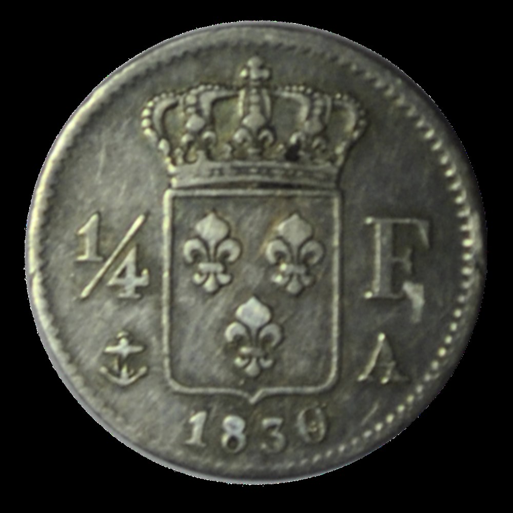 Quart de Franc Charles X 1830 A monnaies quart de franc charles x 1830 a