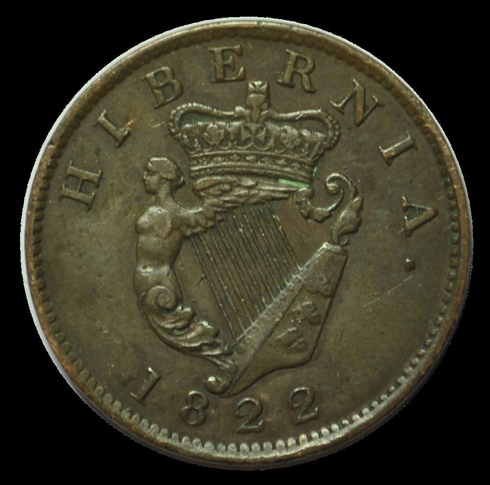 monnaies georges iv demi penny 1822