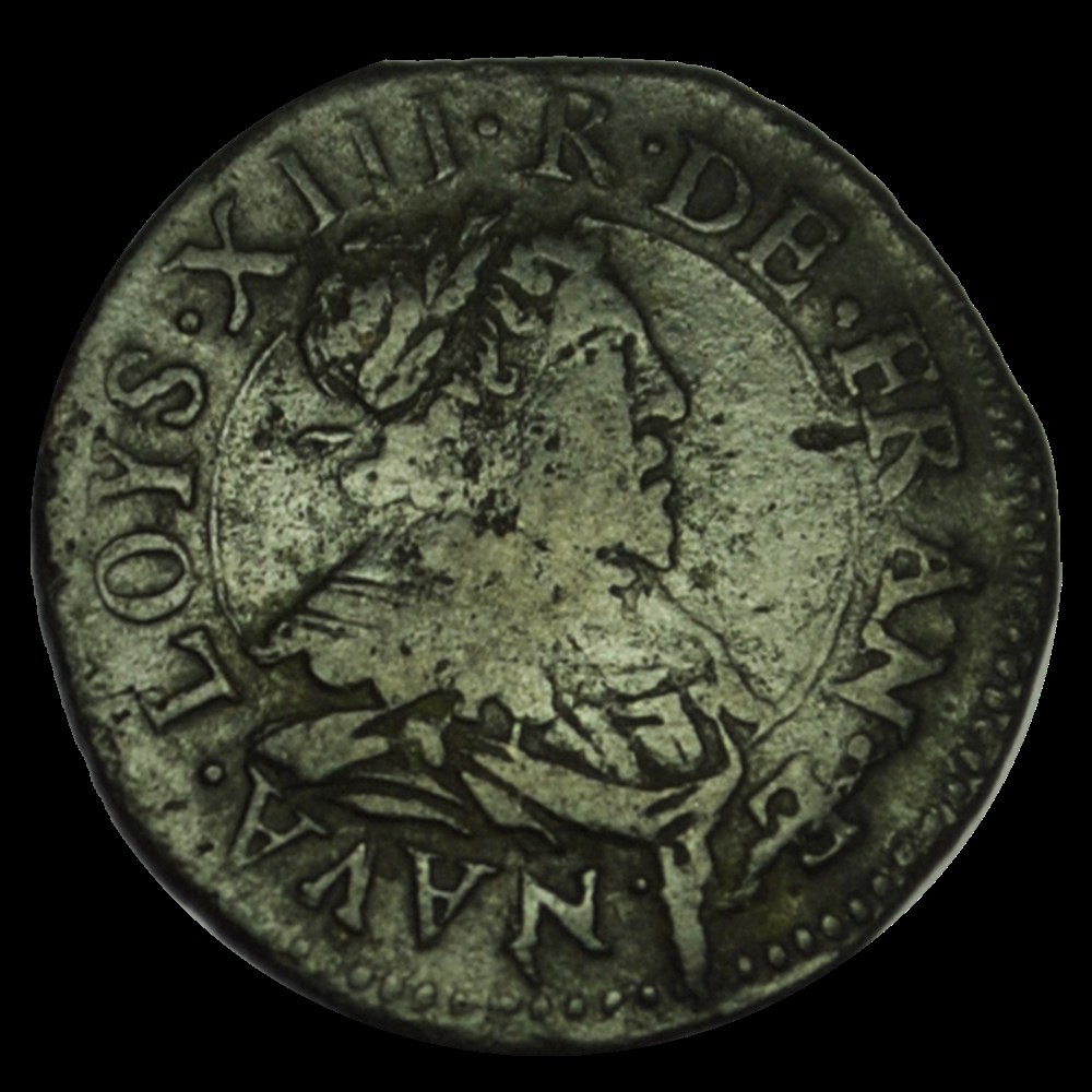LOUIS XIII Double tournois 1636 Stenay monnaies louis xiii double tournois 1636 stenay