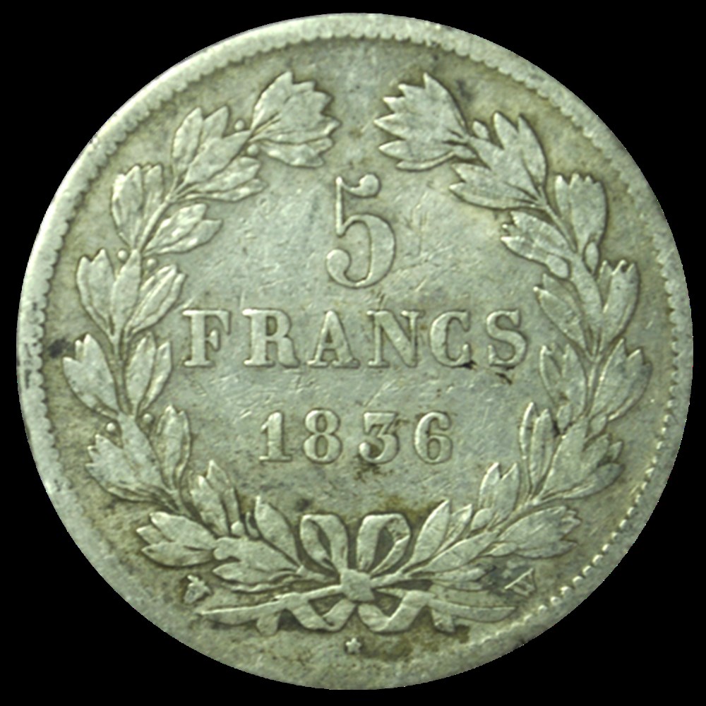 5 Francs Louis-Philippe 1836 W monnaies 5 francs louis philippe 1836 w