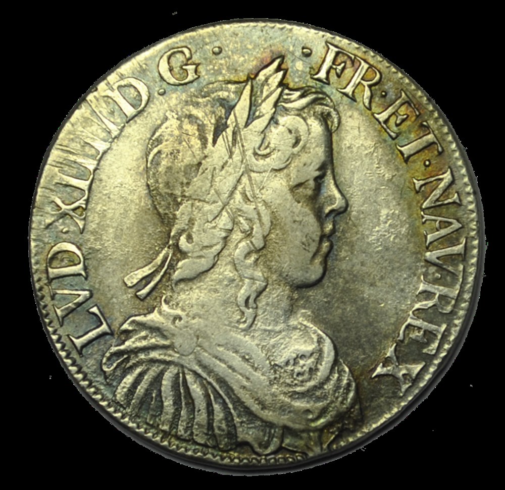 LOUIS XIV Demi-écu à la mèche longue 1653 B (Grenade) monnaies louis xiv demi ecu a la meche longue 1653 b grenade