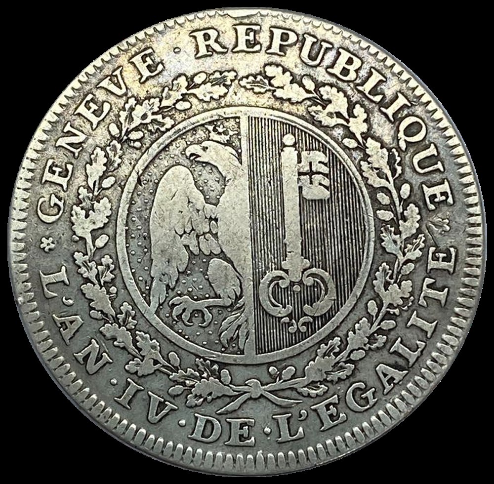 monnaies republique de geneve thaler 1795 geneve