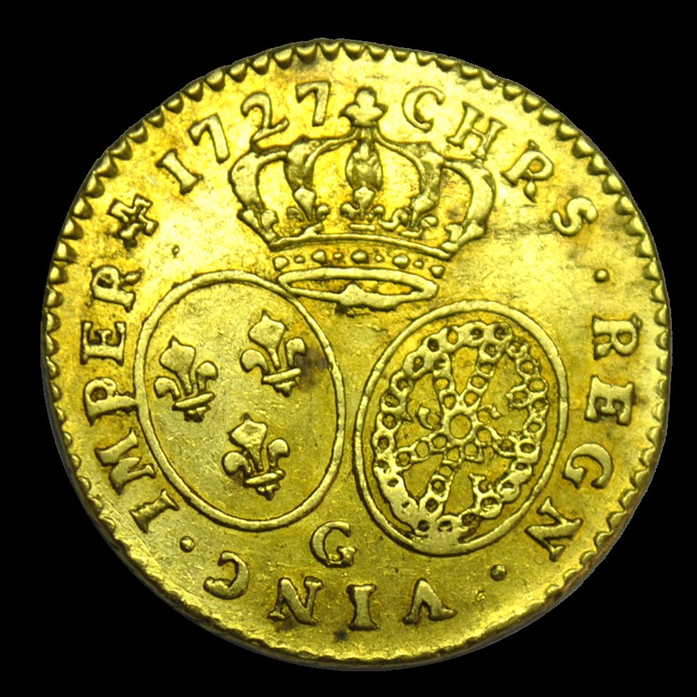 Louis XV demi-Louis d'or 1727 G monnaies louis xv demi louis or 1727 g