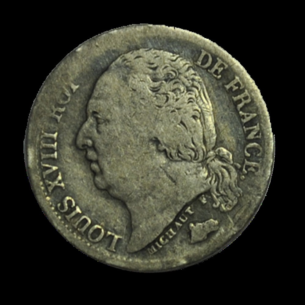 Demi franc Louis XVIII 1819 A monnaies demi franc louis xviii 1819 a