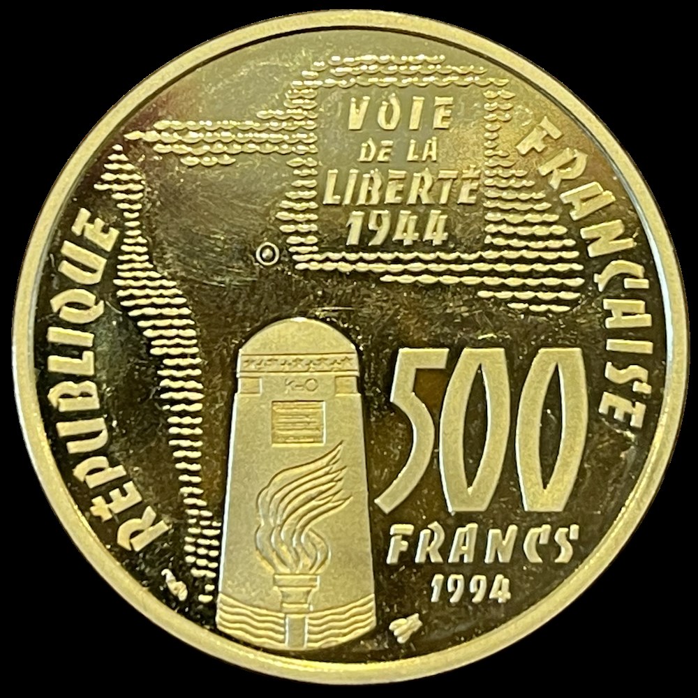 500 Francs Or - Sainte-Mère-Eglise monnaies 500 francs or sainte mere eglise