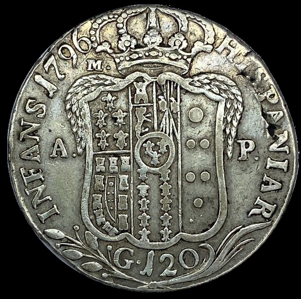 Royaume de Naples Ferdinand IV 120 grana 1796 Naples monnaies royaume de naples ferdinand iv 120 grana 1796 naples