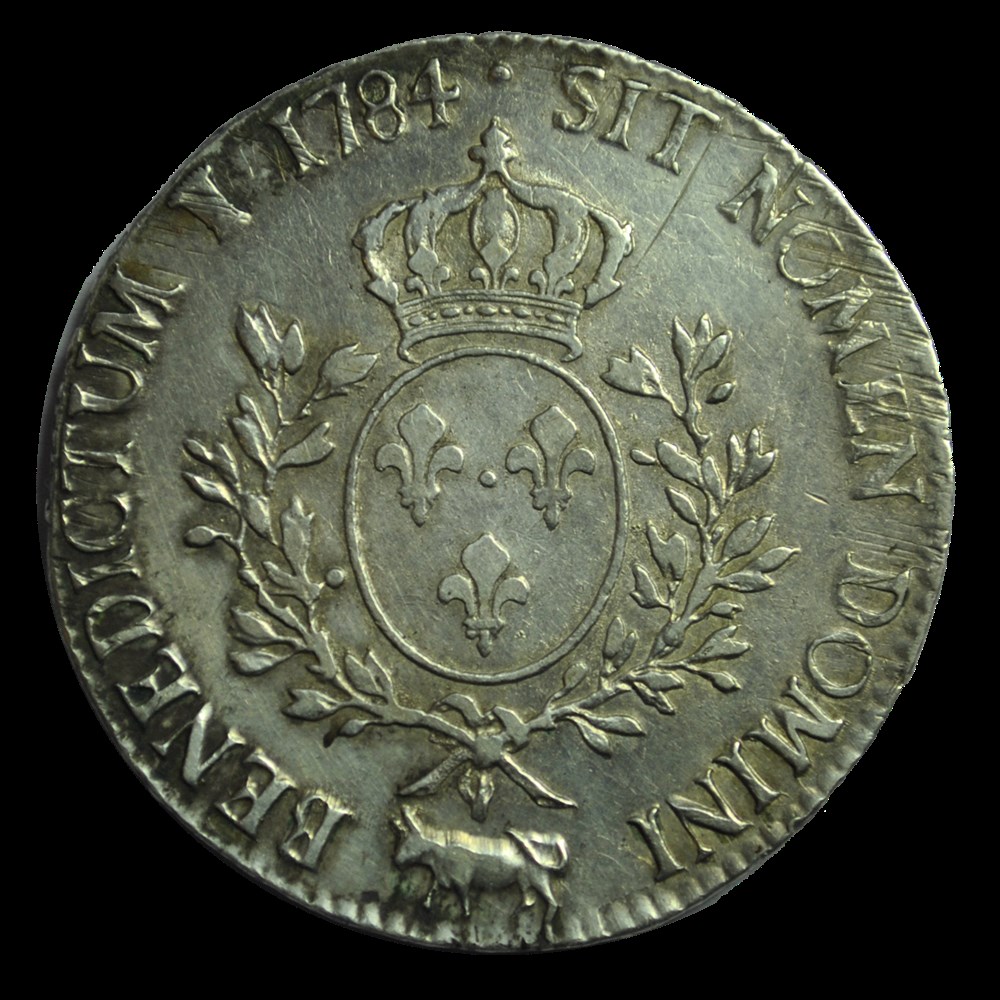 Louis XVI Ecu de bearn aux branches d'olivier 1784 Pau monnaies louis xvi ecu de bearn aux branches olivier 1784 pau