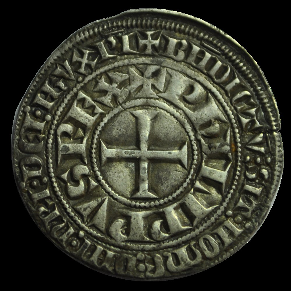 Philippe III ou Philippe IV gros tournois à l O rond monnaies philippe iii ou philippe iv gros tournois a l o rond