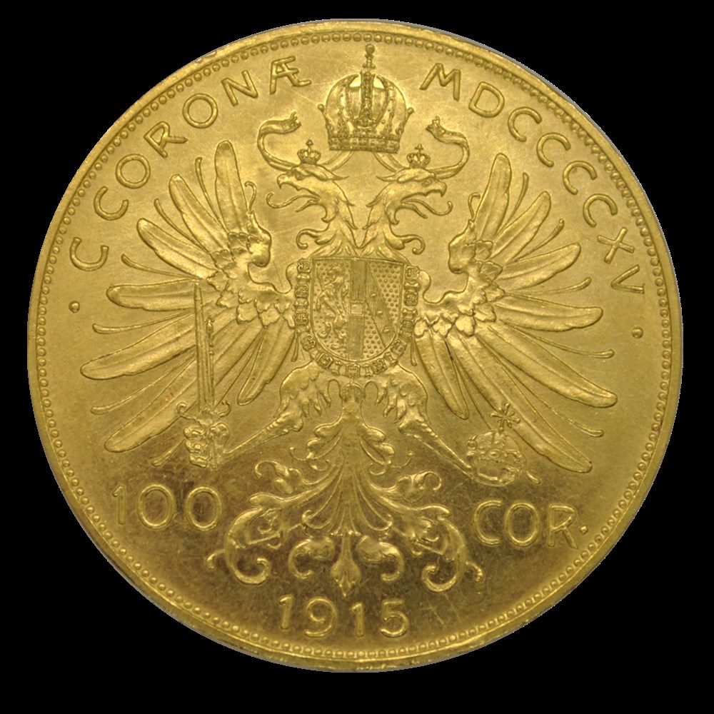Francois-Joseph 100 corona 1915 monnaies francois joseph 100 corona 1915