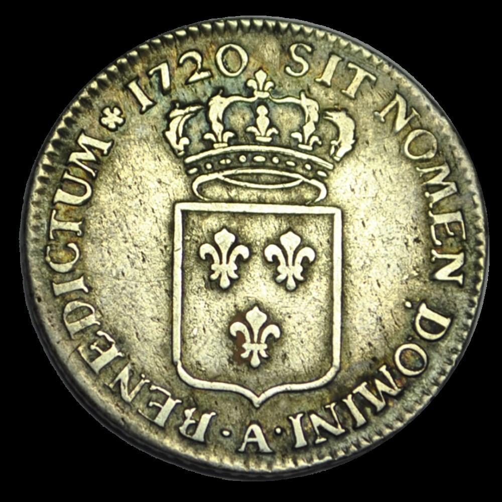 LOUIS XV Tiers d'écu de France 1720 A monnaies louis xv tiers ecu de france 1720 a