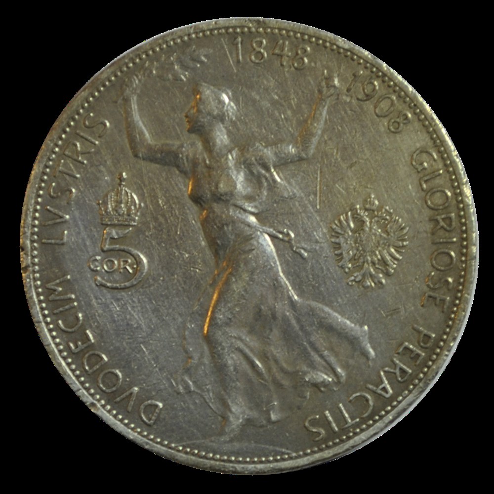 5 Corona 60e anniversaire du règne de François-Joseph Ier 1908 monnaies 5 corona 60e anniversaire du regne de francois joseph ier 1908