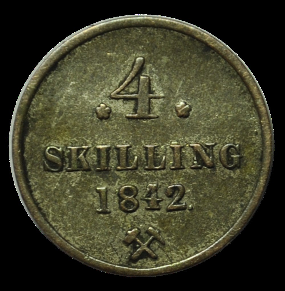 monnaies carl xiv 4 skilling 1842