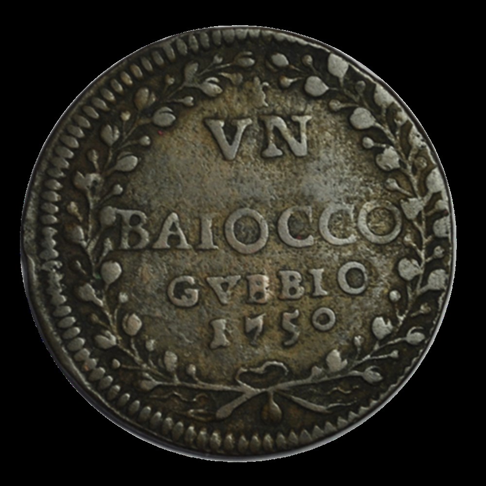 Benoit XIV Baiocco de Gubbio 1750 monnaies benoit xiv baiocco de gubbio 1750