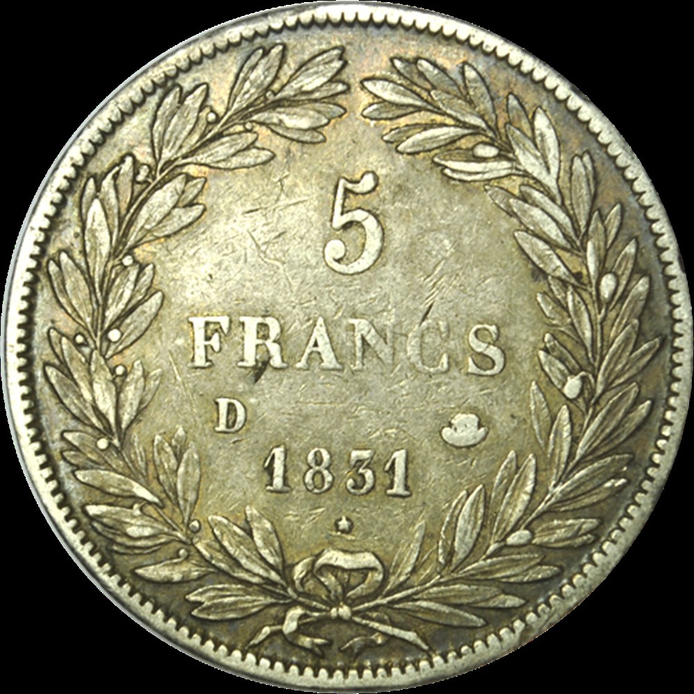 5 Francs Louis-Philippe 1831 D monnaies 5 francs louis philippe 1831 d