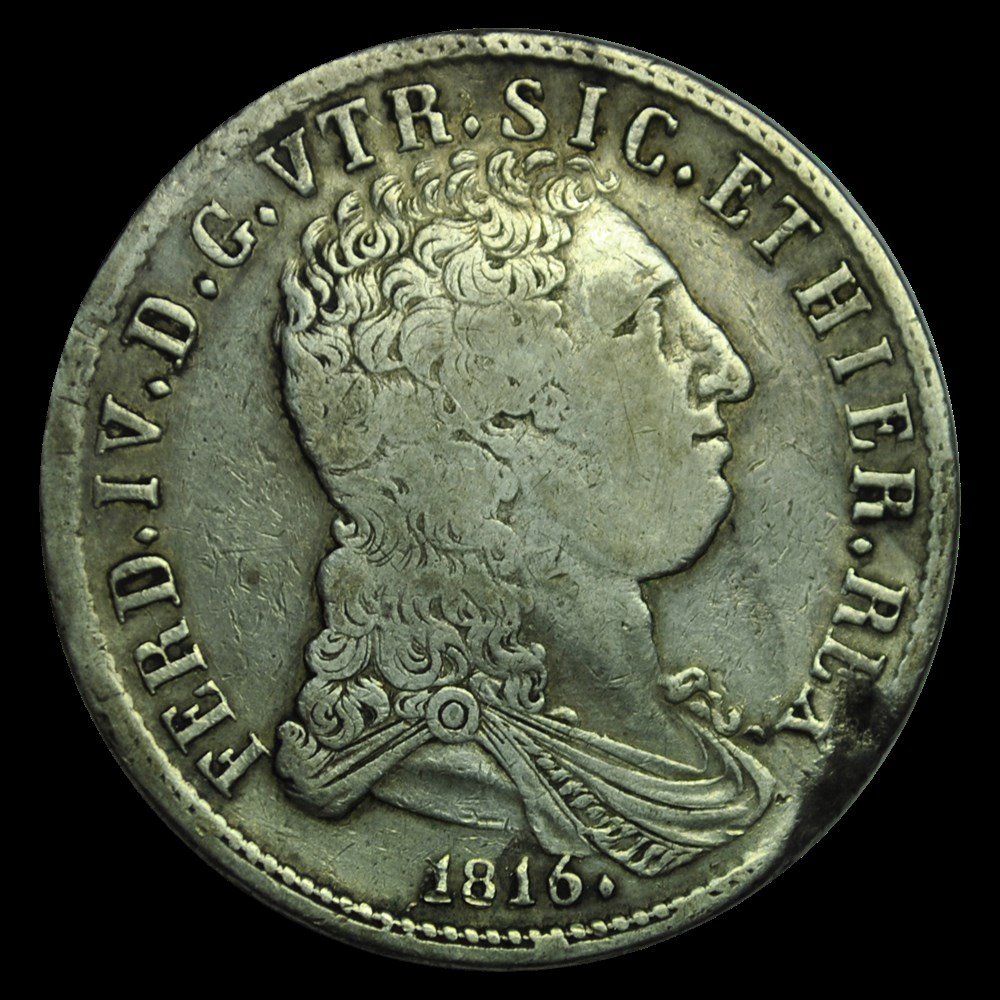ROYAUME DE NAPLES - FERDINAND IV 120 Grana 1816 monnaies royaume de naples ferdinand iv 120 grana 1816