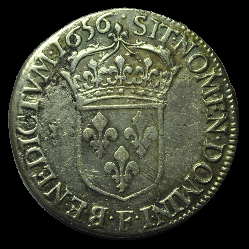 Louis XIV Demi-ecu à la meche longue 1656 F monnaies louis xiv demi ecu a la meche longue 1656 f